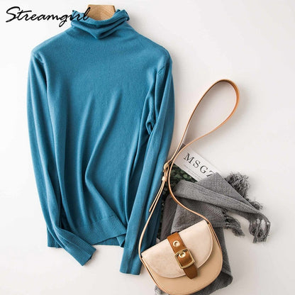 Women's Turtleneck Cashmere Sweater Women Warm Jumpers Ladies Pullover Autumn Winter Women's Sweaters Black Sweater Turtleneck