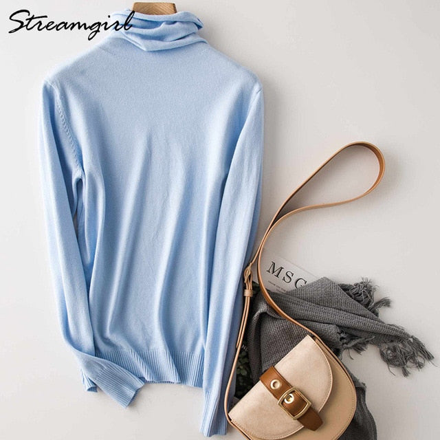 Women's Turtleneck Cashmere Sweater Women Warm Jumpers Ladies Pullover Autumn Winter Women's Sweaters Black Sweater Turtleneck