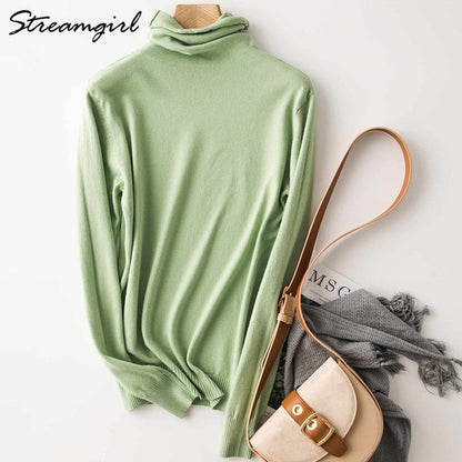 Women's Turtleneck Cashmere Sweater Women Warm Jumpers Ladies Pullover Autumn Winter Women's Sweaters Black Sweater Turtleneck