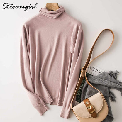 Women's Turtleneck Cashmere Sweater Women Warm Jumpers Ladies Pullover Autumn Winter Women's Sweaters Black Sweater Turtleneck