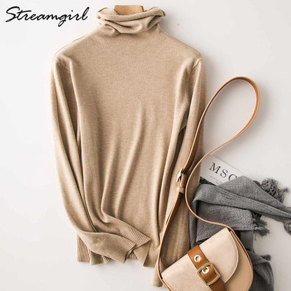 Women's Turtleneck Cashmere Sweater Women Warm Jumpers Ladies Pullover Autumn Winter Women's Sweaters Black Sweater Turtleneck