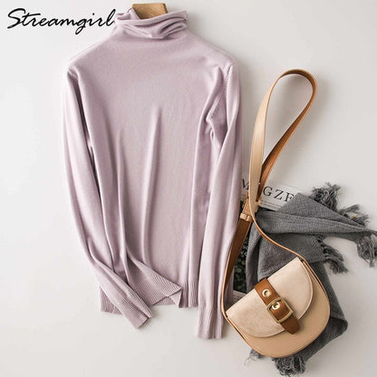 Women's Turtleneck Cashmere Sweater Women Warm Jumpers Ladies Pullover Autumn Winter Women's Sweaters Black Sweater Turtleneck