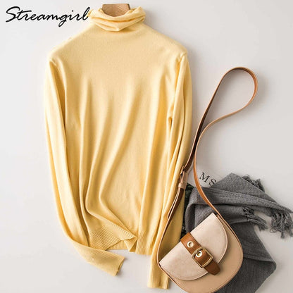 Women's Turtleneck Cashmere Sweater Women Warm Jumpers Ladies Pullover Autumn Winter Women's Sweaters Black Sweater Turtleneck